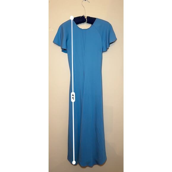 Reiss Blue Eleni viscose crepe midi dress size XS /2 - Picture 6 of 11